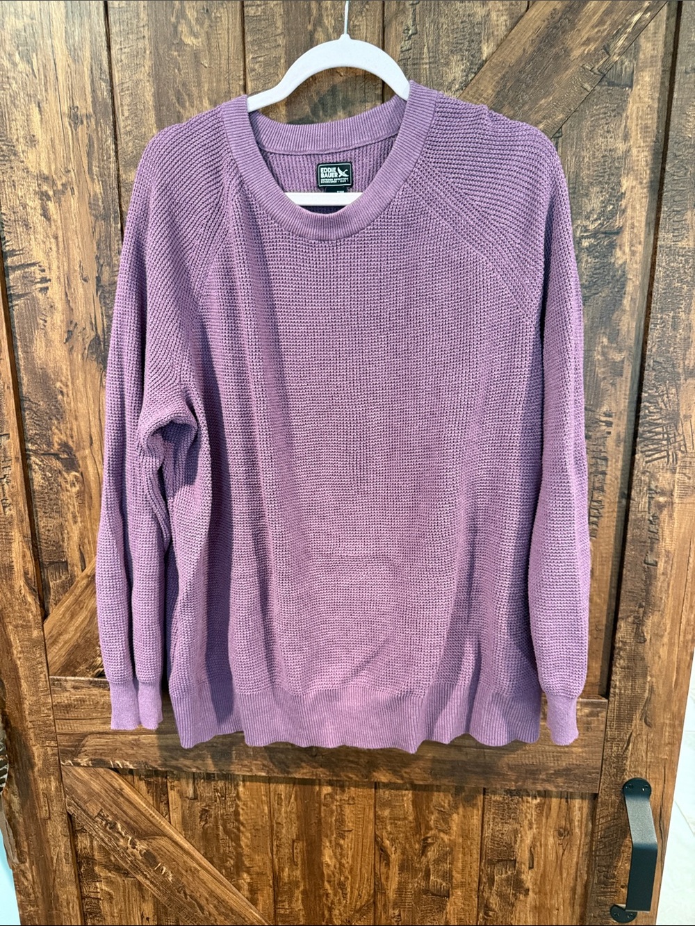 Eddie Bauer Lavender Crewneck Waffle Knit Sweater